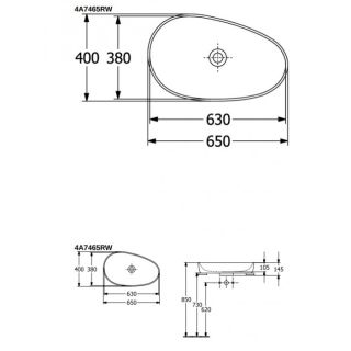 Раковина накладная Villeroy Boch Antao 4A7465R7 черный